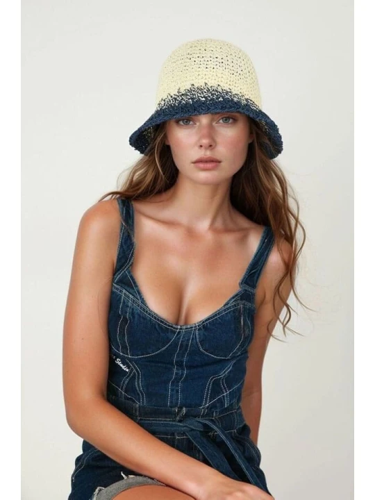 Zdjęcie produktu Lucky Bees Kapelusz przeciwsłoneczny w kolorze kremowo-niebieskim rozmiar: onesize