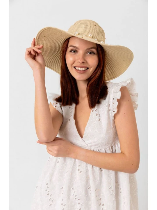 Zdjęcie produktu Lucky Bees Kapelusz przeciwsłoneczny w kolorze kremowym rozmiar: onesize