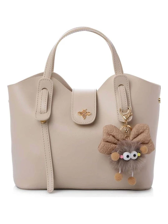 Zdjęcie produktu Lucky Bees Torebka "Celeste" w kolorze beżowym - 25 x 21 x 11 cm rozmiar: onesize