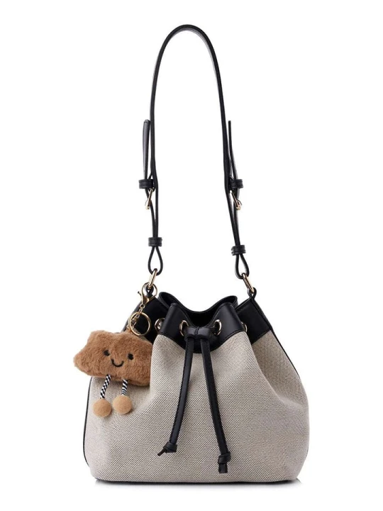 Zdjęcie produktu Lucky Bees Torebka w kolorze kremowo-czarnym - 25 x 22 x 16 cm rozmiar: onesize