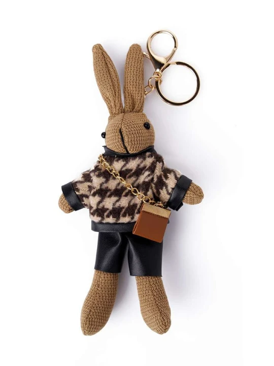 Zdjęcie produktu Lucky Bees Zawieszka "Rabbit" w kolorze jasnobrązowym do torebki/kluczy - dł. 20 cm rozmiar: onesize