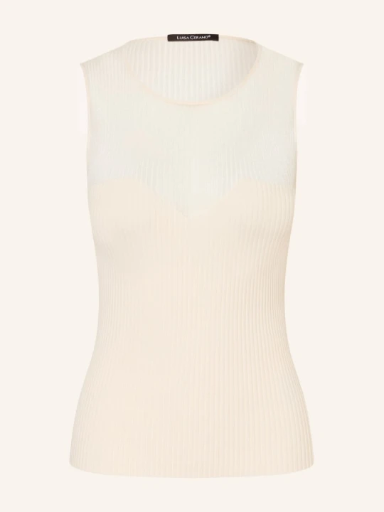 Zdjęcie produktu Luisa Cerano Top Z Dzianiny Z Mieszanki Materiałów weiss ECRU