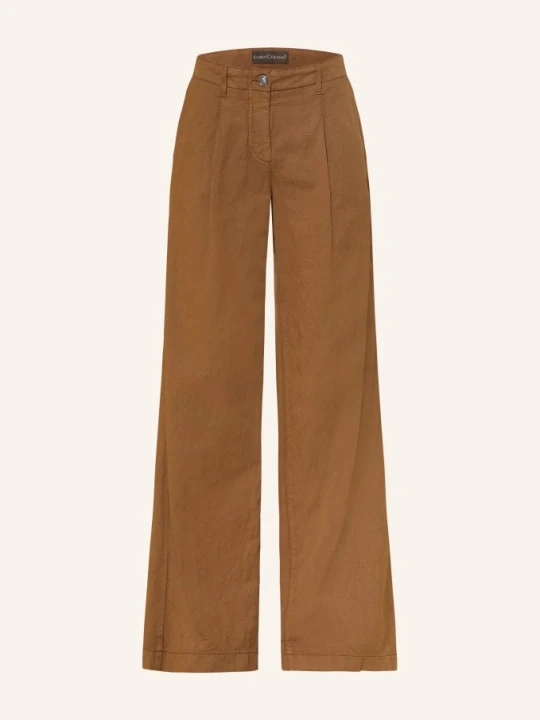 Zdjęcie produktu Luisa Cerano Dżinsy Z Szerokimi Nogawkami Z Lnu braun 7642 dark terracotta new old dyed