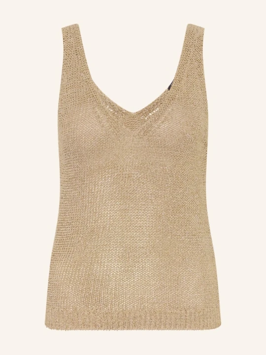 Zdjęcie produktu Luisa Cerano Lniany Sweter Z Brokatową Przędzą gruen CAMELOWY
