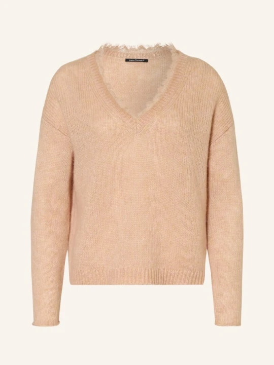 Zdjęcie produktu Luisa Cerano Sweter Z Koronką I Z Alpaki rosa JASNOBRĄZOWY