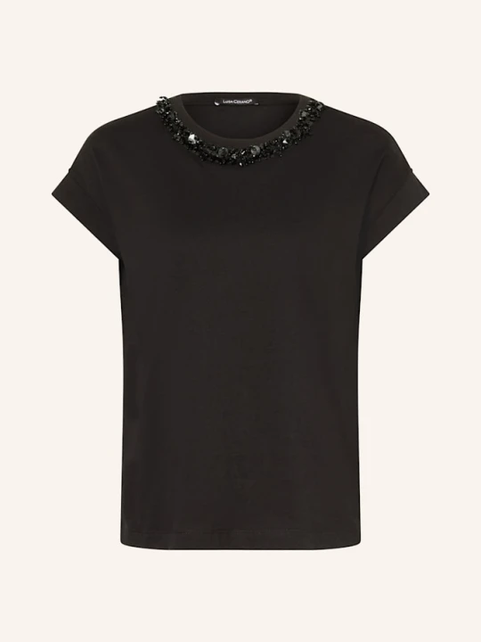 Zdjęcie produktu Luisa Cerano T-Shirt Z Cekinami I Ozdobnymi Kamykami schwarz CZARNY