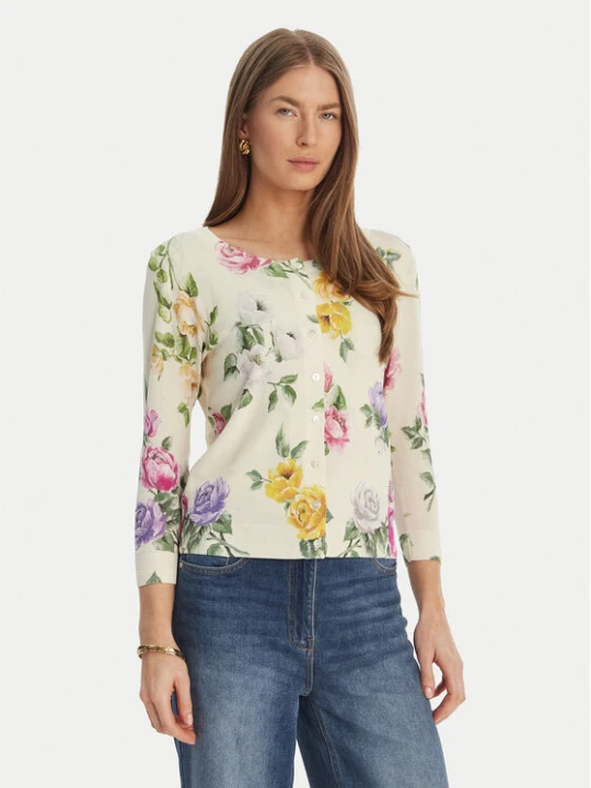 Zdjęcie produktu Luisa Spagnoli Kardigan Contesto 100300 Beżowy Slim Fit
