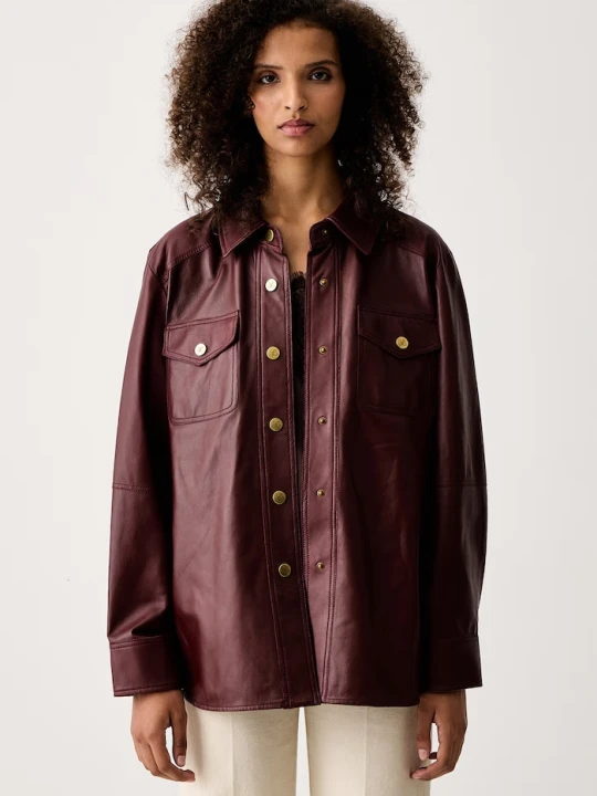 Zdjęcie produktu Luisa Spagnoli kurtka damska skórzana Sarmoneta bordowy