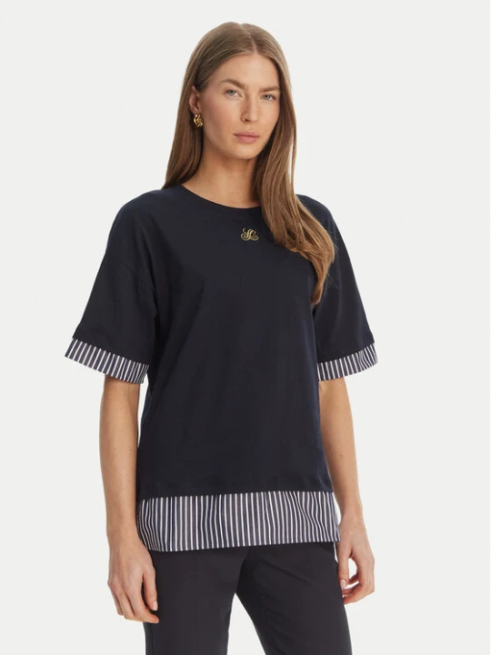Zdjęcie produktu Luisa Spagnoli T-Shirt Baiadera 543155 Granatowy Regular Fit