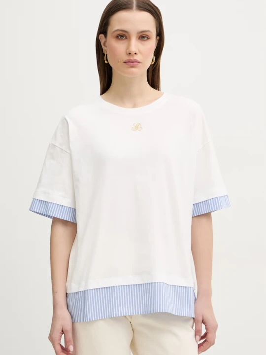 Zdjęcie produktu Luisa Spagnoli t-shirt bawełniany Baiadera biały