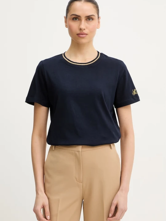 Zdjęcie produktu Luisa Spagnoli t-shirt bawełniany Balearica granatowy