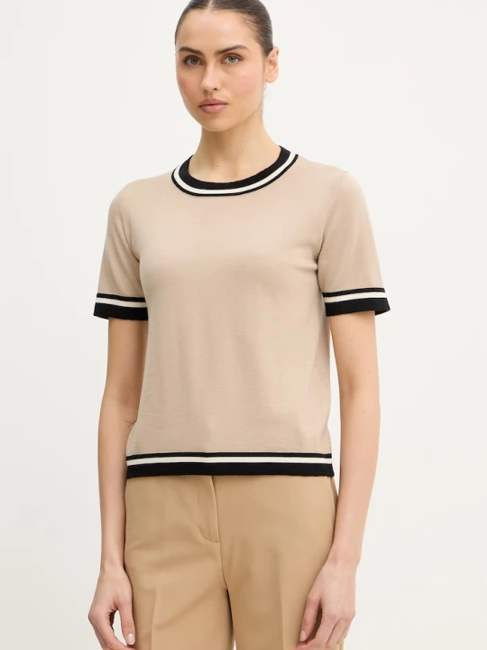 Zdjęcie produktu Luisa Spagnoli t-shirt wełniany Mielina beżowy