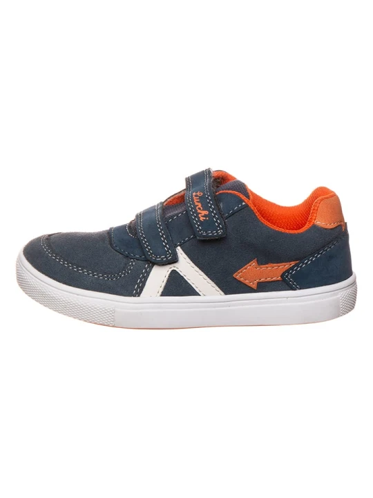 Zdjęcie produktu Lurchi Skórzane sneakersy "Andre" w kolorze granatowo-pomarańczowym rozmiar: 28
