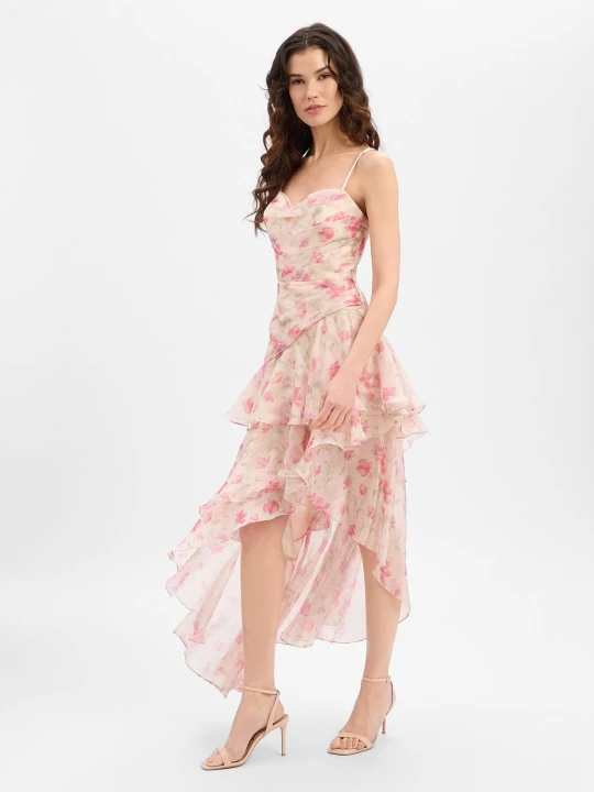 Zdjęcie produktu Luxuar Fashion sukienka wieczorowa Kobiety beżowy | wyrazisty róż