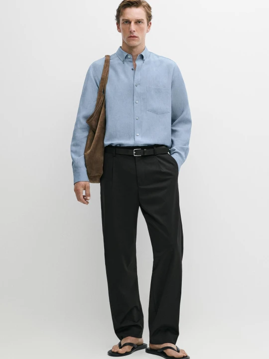 Zdjęcie produktu Luźna Koszula Regular Fit - Niebieski - Massimo Dutti - Male