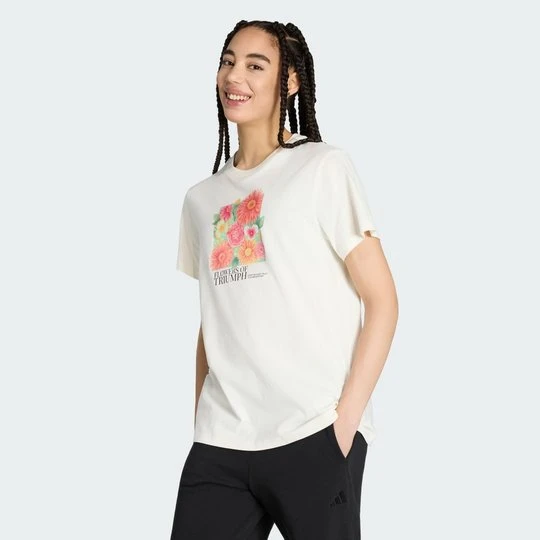 Zdjęcie produktu LUŹNA KOSZULKA Z KWIATOWĄ GRAFIKĄ 2 Adidas Off White