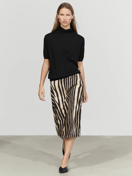 Zdjęcie produktu Luźna Ołówkowa Spódnica Mini - Różowawy Beż - Massimo Dutti - Female