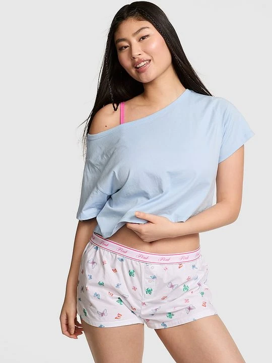 Zdjęcie produktu Luźne bawełniane szorty piżamowe Victoria's Secret Z nadrukiem