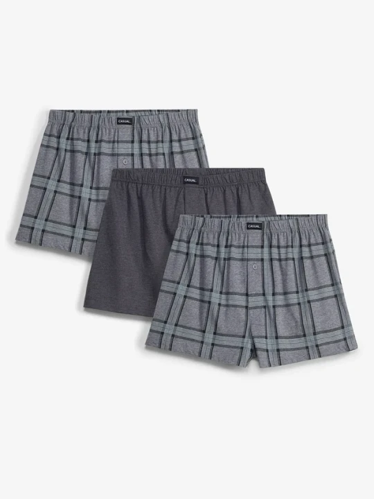 Zdjęcie produktu Luźne bokserki (3 szt.) BonPrix szary