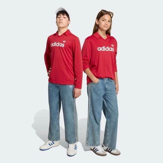 Zdjęcie produktu Luźne denimowe spodnie dresowe Firebird Adidas Worn Blue Denim