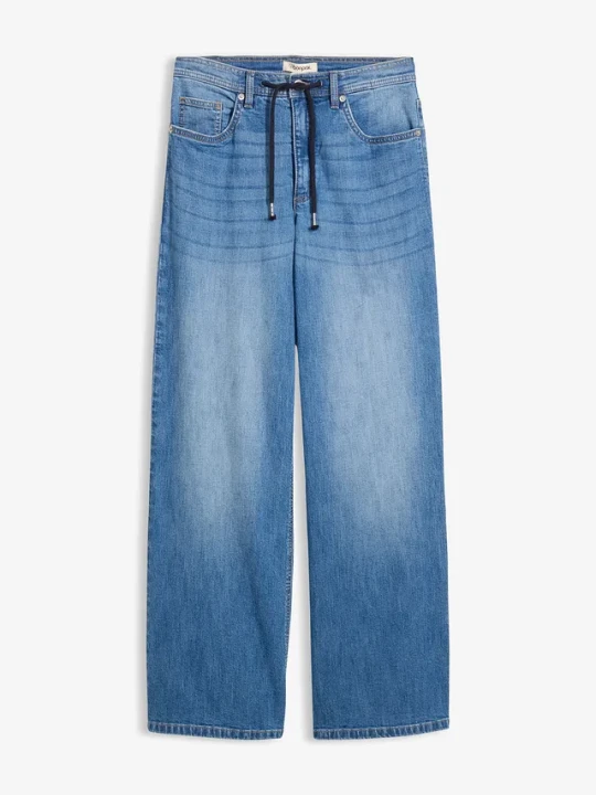 Zdjęcie produktu Luźne jeansy, high waist BonPrix niebieski
