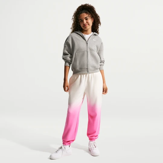 Zdjęcie produktu Luźne spodnie dla dużych dzieci (dziewcząt) Nike Studio Fleece - Biel