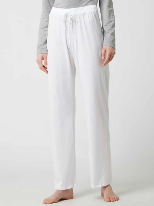 Zdjęcie produktu Luźne spodnie z bawełny merceryzowanej model ‘Cotton Deluxe’ Hanro Biały