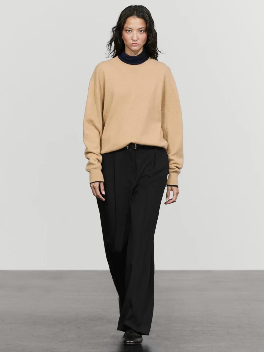 Zdjęcie produktu Luźne Spodnie Z Zakładkami - Czarny - Massimo Dutti - Female