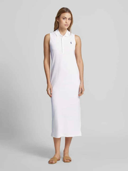 Zdjęcie produktu Luźno dopasowana sukienka polo z mieszanki bawełny Polo Ralph Lauren Biały
