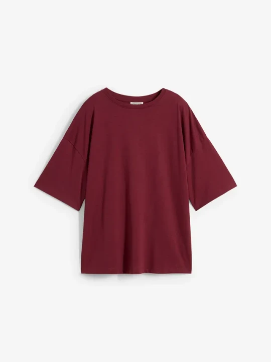 Zdjęcie produktu Luźny T-shirt z mieszanki bawełny BonPrix czerwony