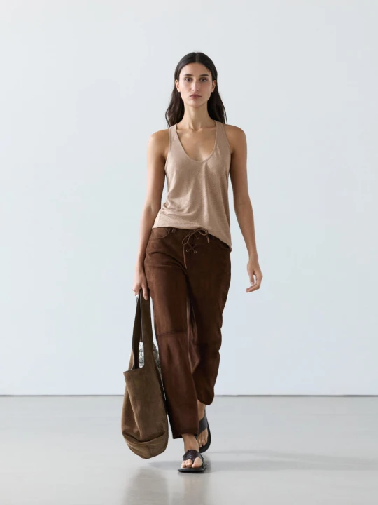 Zdjęcie produktu Zwiewny Top 100% Len - Popielaty - Massimo Dutti - Female