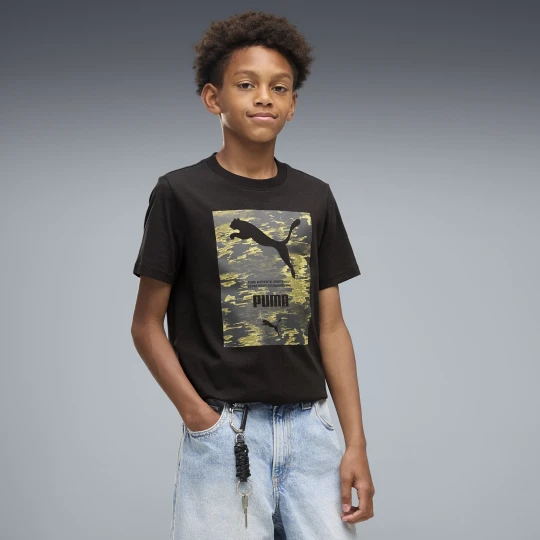 Zdjęcie produktu MÅ‚odzieÅ¼owa koszulka PUMA Sport Camo z grafikÄ…, Akcesoria, Czarny