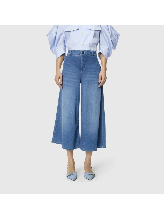 Zdjęcie produktu MAC Spodnie jeansowe culottes - Ella Kobiety Bawełna niebieski