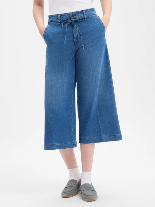 Zdjęcie produktu MAC Spodnie jeansowe culottes - Wendy Kobiety Bawełna niebieski