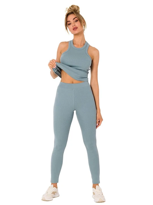 Zdjęcie produktu made of emotion Legginsy w kolorze niebieskim rozmiar: S