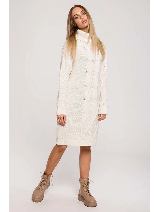 Zdjęcie produktu made of emotion Sukienka dzianinowa w kolorze kremowym rozmiar: L/XL