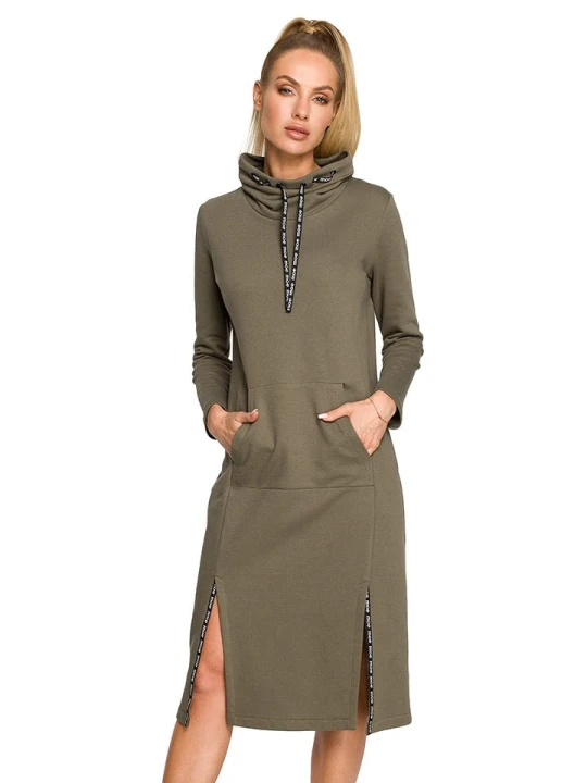 Zdjęcie produktu made of emotion Sukienka w kolorze khaki rozmiar: XL