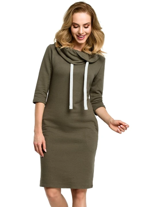 Zdjęcie produktu made of emotion Sukienka w kolorze khaki rozmiar: XL