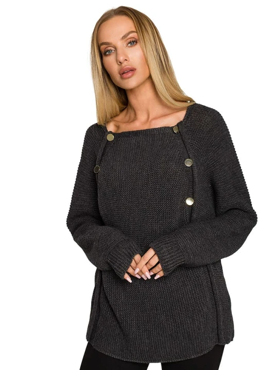 Zdjęcie produktu made of emotion Sweter w kolorze antracytowym rozmiar: L/XL