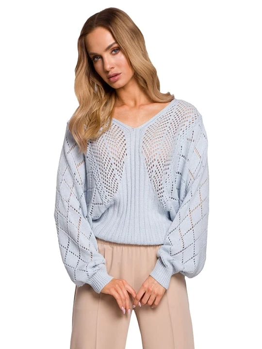 Zdjęcie produktu made of emotion Sweter w kolorze błękitnym rozmiar: onesize