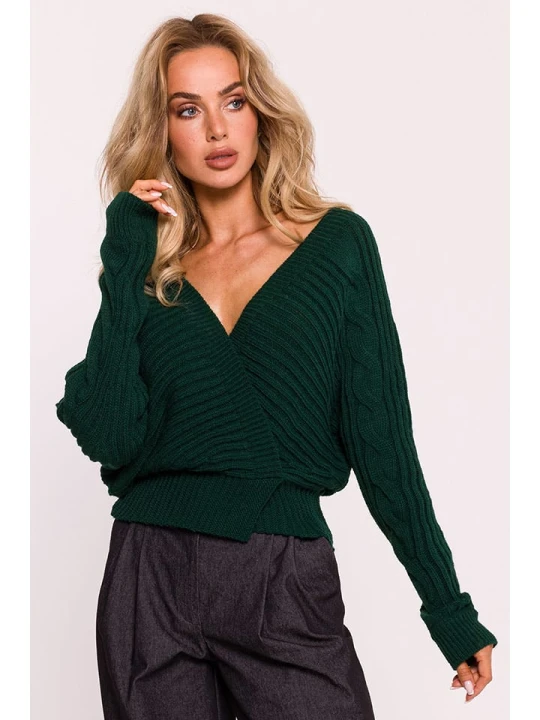 Zdjęcie produktu made of emotion Sweter w kolorze ciemnozielonym rozmiar: onesize