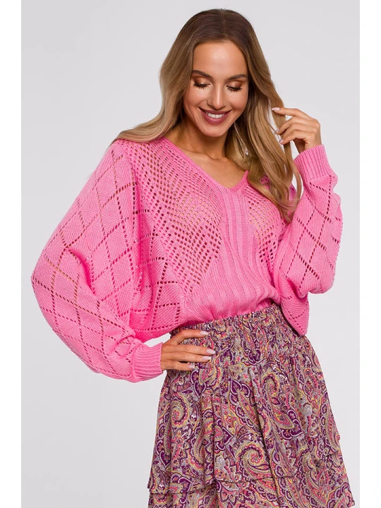 Zdjęcie produktu made of emotion Sweter w kolorze różowym rozmiar: L / XL