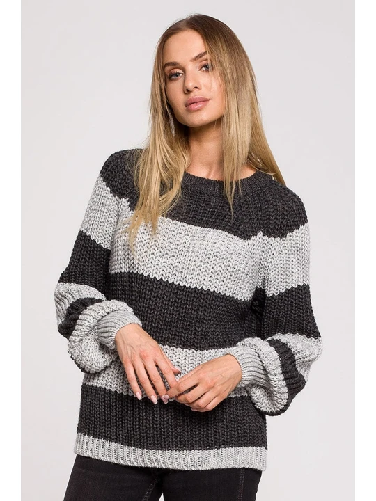 Zdjęcie produktu made of emotion Sweter w kolorze szaro-antracytowym rozmiar: L/XL