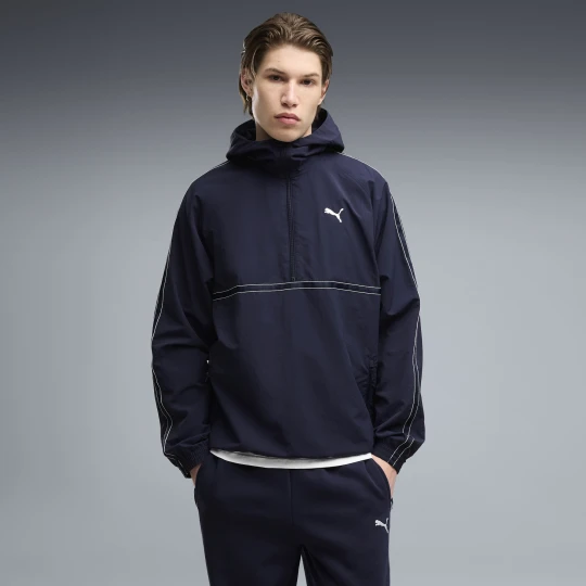 Zdjęcie produktu Męska bluza z kapturem PUMA Class Relaxed Pinnacle z krótkim zamkiem, Akcesoria, Niebieski Navy