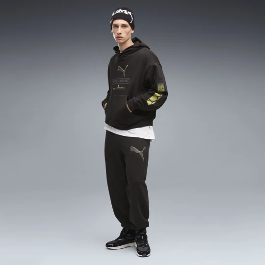 Zdjęcie produktu Męskie spodnie dresowe PUMA Sport Relaxed Street Graphic Fleece, Odzież, Czarny