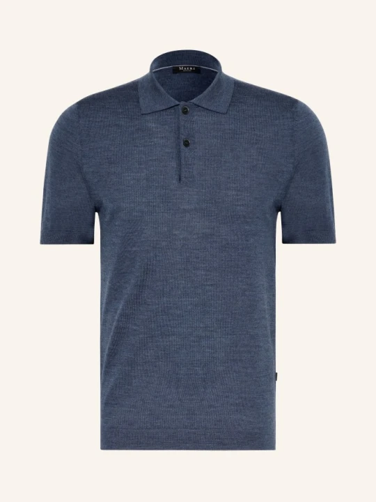 Zdjęcie produktu Maerz Muenchen Dzianinowa Koszulka Polo Z Wełny Merynosowej blau GRANATOWY