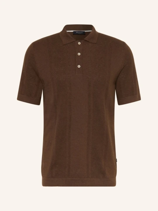 Zdjęcie produktu Maerz Muenchen Koszulka Polo Z Dzianiny Z Dodatkiem Lnu braun KHAKI