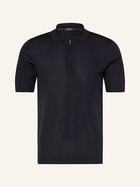Zdjęcie produktu Maerz Muenchen Koszulka Polo Z Dzianiny Z Wełny Merino blau GRANATOWY
