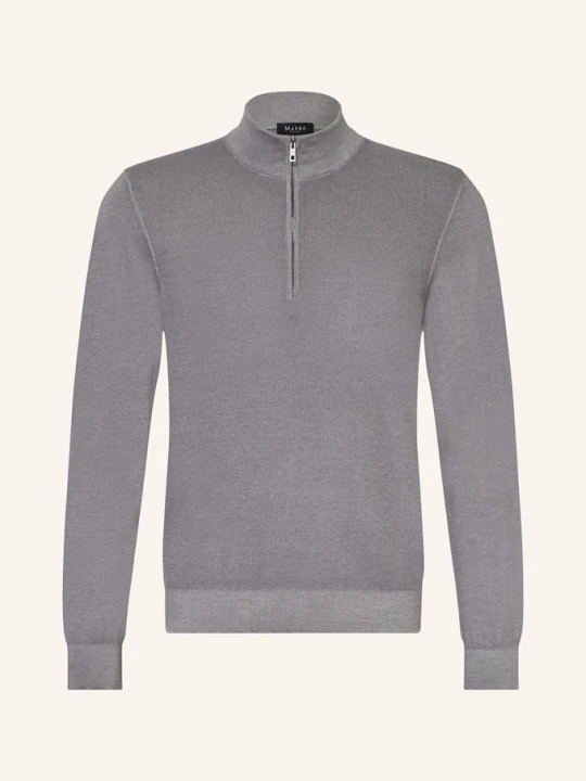 Zdjęcie produktu Maerz Muenchen Sweter Typu Troyer Z Wełny Merino grau SZARY