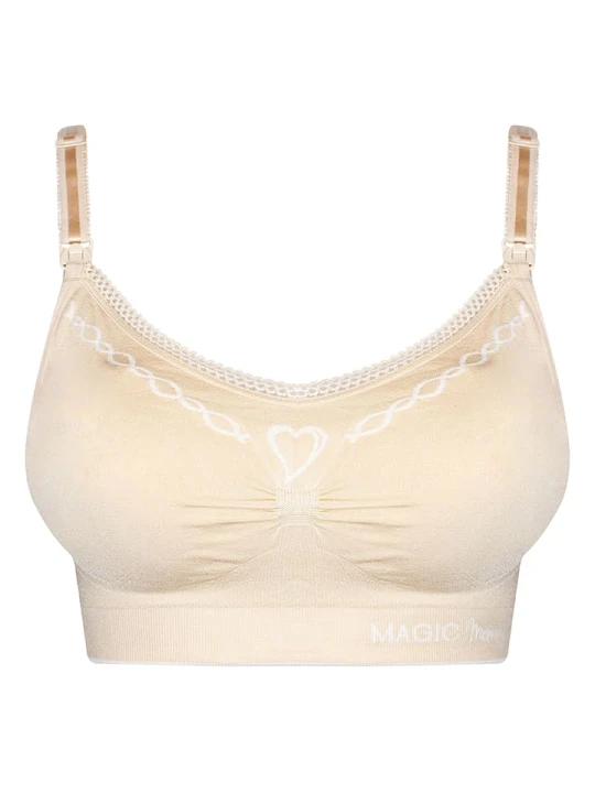 Zdjęcie produktu Magic Bodyfashion Biustonosz "Fancy Mama Nursing Bra" w kolorze kremowym do karmienia rozmiar: L